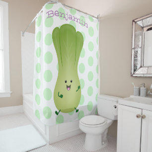 Rideaux De Douche dessin animé mignon de bok choy