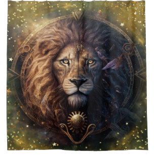 Rideaux De Douche Dessin aquarelle du signe du zodiaque Lion