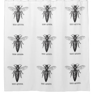 Rideaux De Douche Dessin classique de l'illustration de Queen Bee
