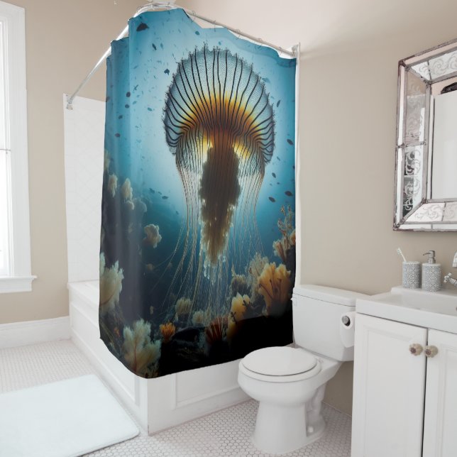 Rideaux De Douche Dessin de méduse (En situation)