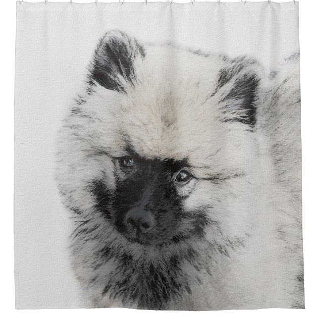 Rideaux De Douche Dessin Keeshond Chiot - Joli dessin original Chien (Devant)
