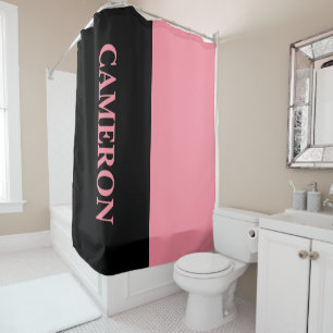Rideaux De Douche Deux couleurs tendance Nom Noir et rose saumon
