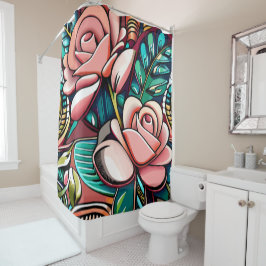 Rideaux De Douche Deux Roses : Un Arrangement Floral Spectaculaire