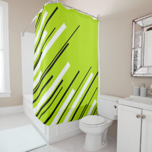 Rideaux De Douche Diagonales - Vert citron vert