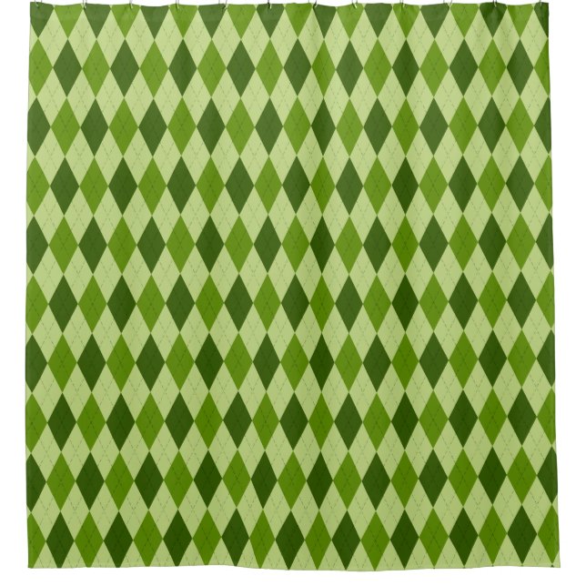 Rideaux De Douche Diamant de Jacquard classique en vert clair (Devant)