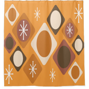 Rideaux De Douche Diamants Ovales Starburts Orange