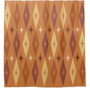 Rideaux De Douche Diamonds Stars Orange, 1950 atomique