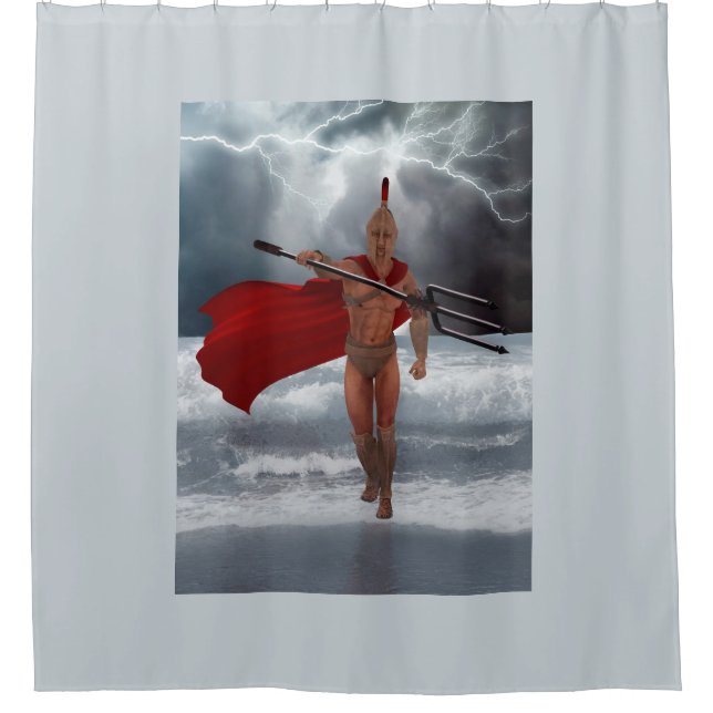Rideaux De Douche Dieu de la mer de Poseidon (Devant)