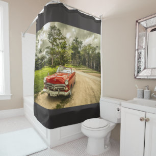 Rideaux De Douche Dimanche Saunter Masculine voiture rouge