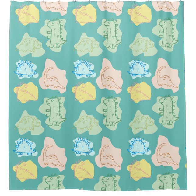 RIDEAUX DE DOUCHE DINOSAUR (Devant)