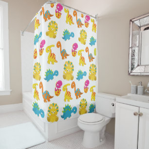 Rideaux De Douche Dinosaures Mignons, Motif De Dinosaures, Baby Dino