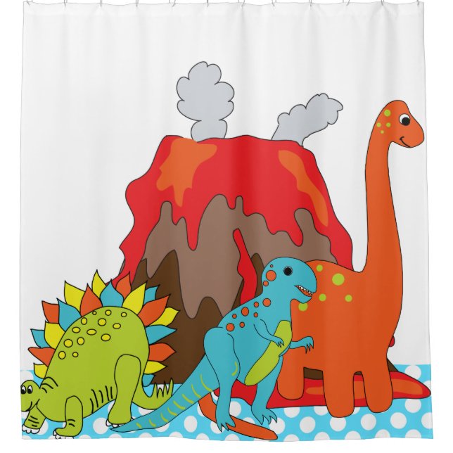 Rideaux De Douche Dinosaures préhistoriques (Devant)
