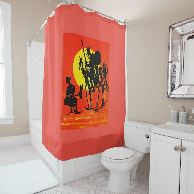 RIDEAUX DE DOUCHE DON DON QUICHOTTE (En situation)