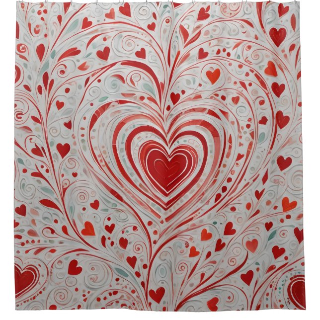 Rideaux De Douche Doodle du coeur (Devant)