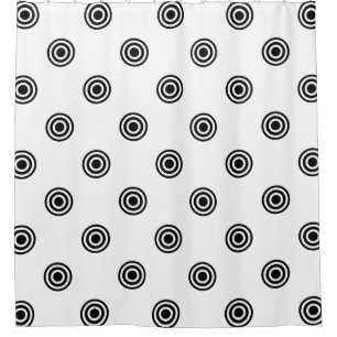 Rideaux De Douche Dots noir & blanc cible + votre backgr. & idée
