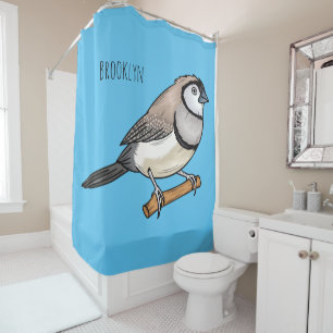 Rideaux De Douche Double-barred finch bird cartoon illustration
