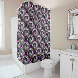 Rideaux De Douche Double Yin Yang Spiral par Kenneth Yoncich
