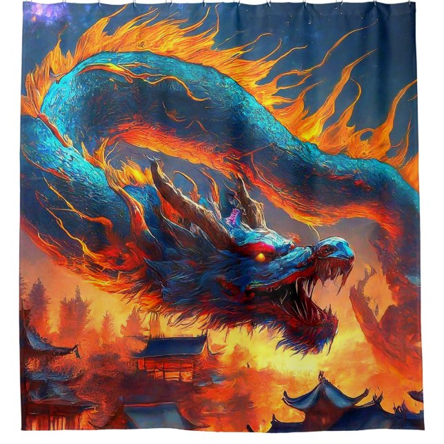 Rideaux De Douche Dragon Art (Devant)