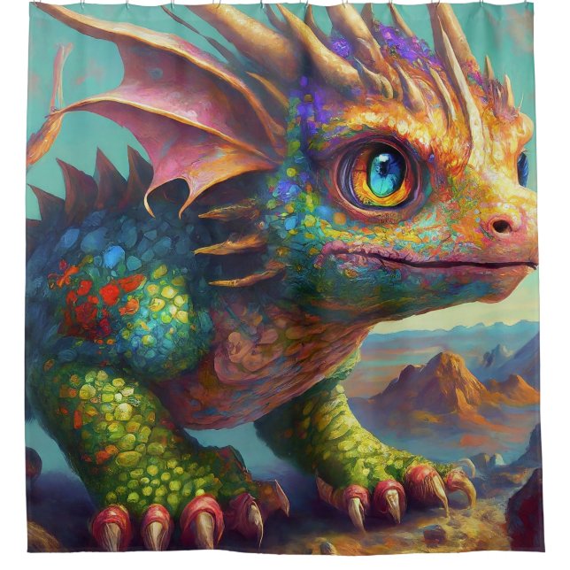 Rideaux De Douche Dragon Art (Devant)