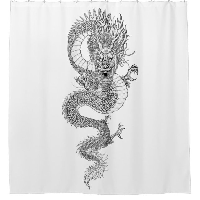 Rideaux De Douche Dragon chinois antique (Devant)