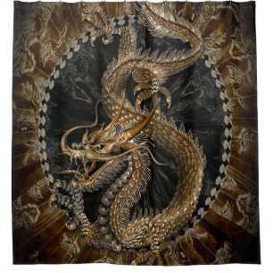 Rideaux De Douche Dragon chinois d'Oriental de dragon