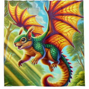 Rideaux De Douche Dragon d'écureuil volant