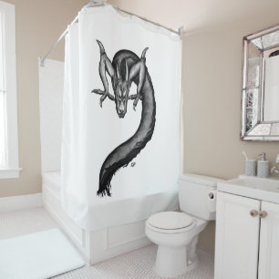Rideaux De Douche Dragon en style tatouage