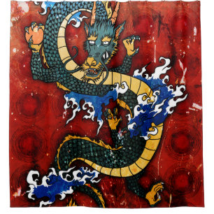 Rideaux De Douche Dragon japonais