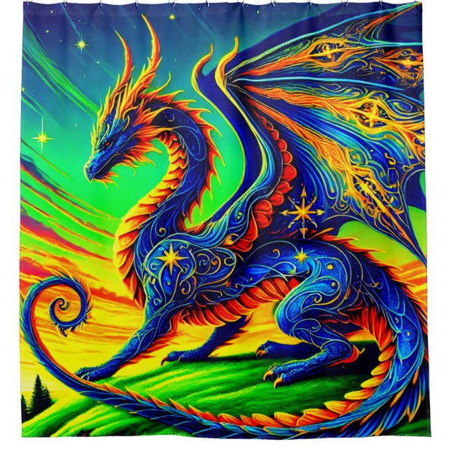 Rideaux De Douche Dragon majestueux (Devant)