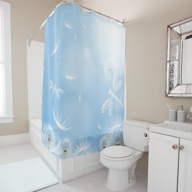 Rideaux De Douche Dragonlies et Dandelions (En situation)