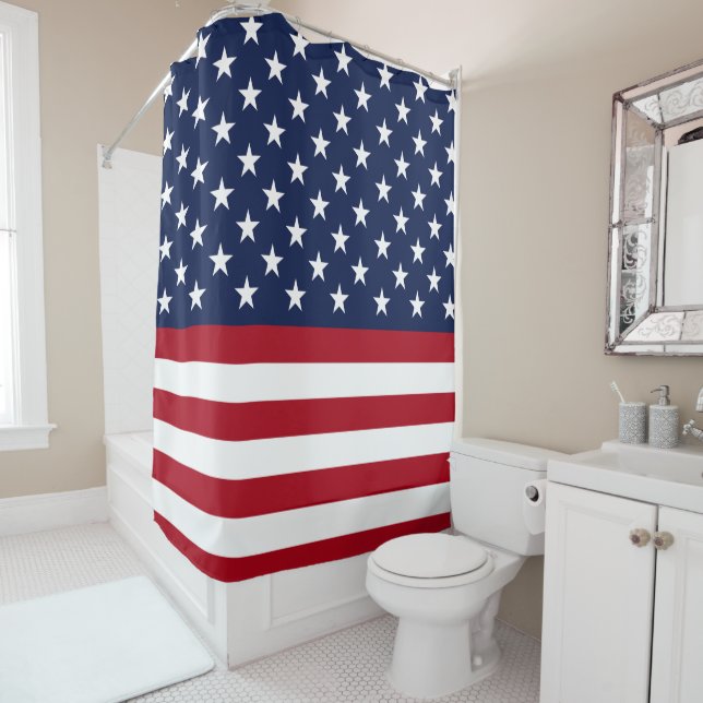 Rideaux De Douche Drapeau américain (En situation)