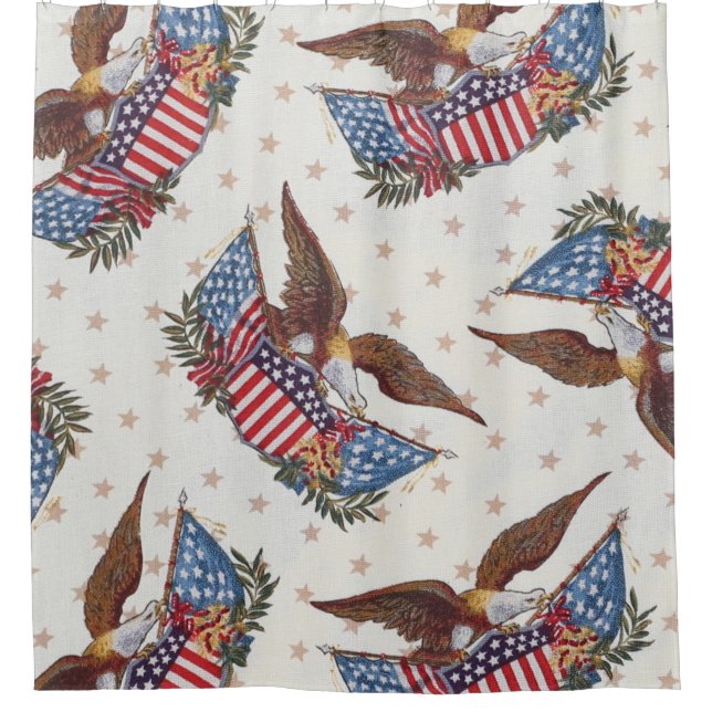 Rideaux De Douche Drapeau américain et aigle (Devant)