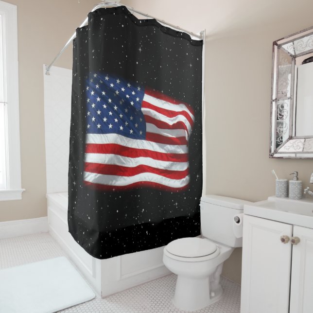 Rideaux De Douche Drapeau américain patriotique États-Unis (En situation)