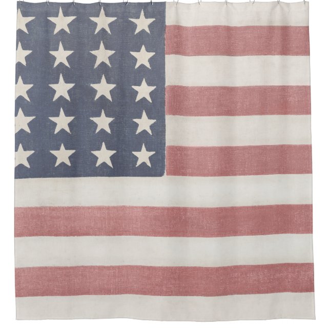 Rideaux De Douche Drapeau américain rustique Americana (Devant)