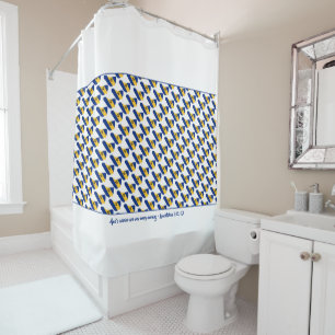 Rideaux De Douche DRAPEAU BARBADOS   Écriture chrétienne personnalis