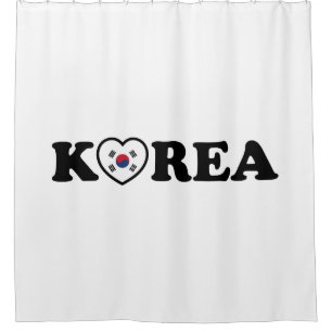 Rideaux De Douche Drapeau coréen Love Heart