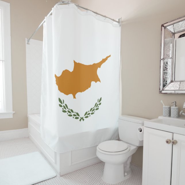 Rideaux De Douche Drapeau de Chypre (En situation)