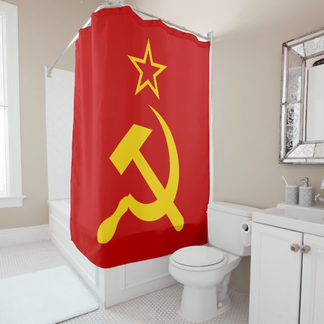 Rideaux De Douche Drapeau de l'URSS - Drapeau de l'Union soviétique (En situation)