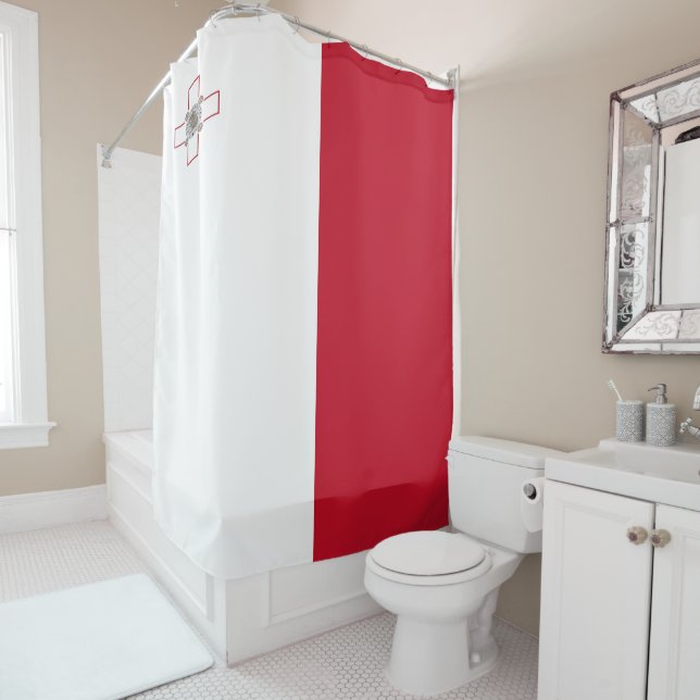 Rideaux De Douche Drapeau de Malte (En situation)