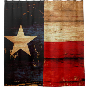 Rideaux De Douche Drapeau d'état du Texas dans le regard grunge en