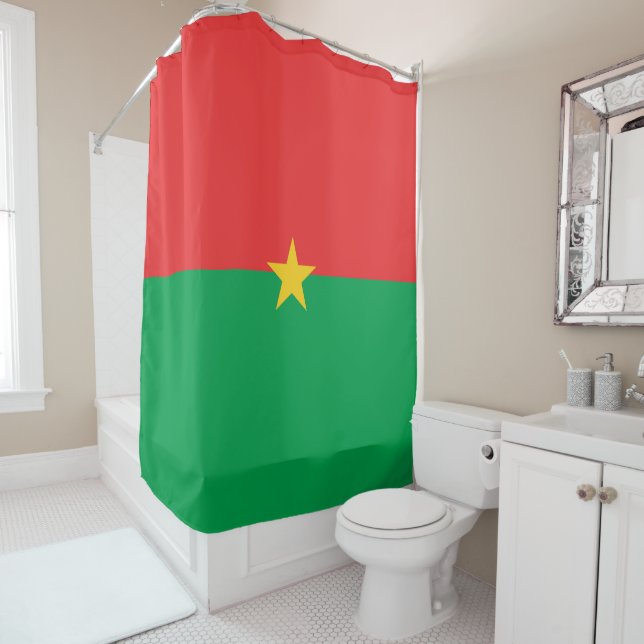 Rideaux De Douche drapeau du Burkina Faso (En situation)