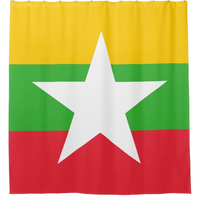 Rideaux De Douche Drapeau du Myanmar (Birmanie) (Devant)