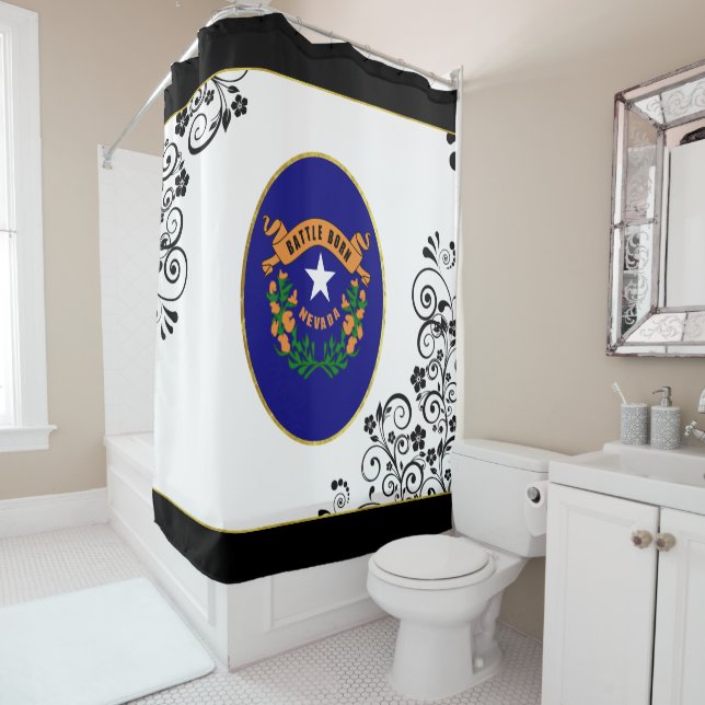 Rideaux De Douche Drapeau du Nevada (En situation)