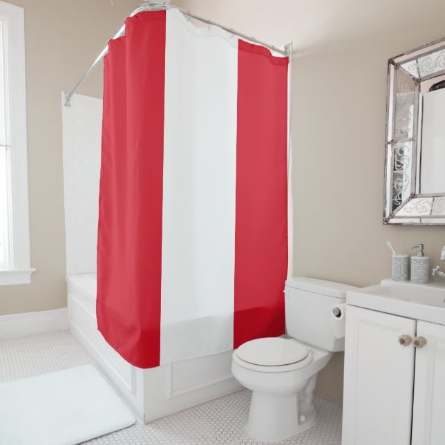 Rideaux De Douche Drapeau du Pérou (En situation)