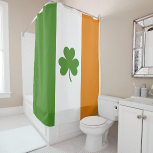 Rideaux De Douche Drapeau irlandais de la Saint Patrick avec Shamroc