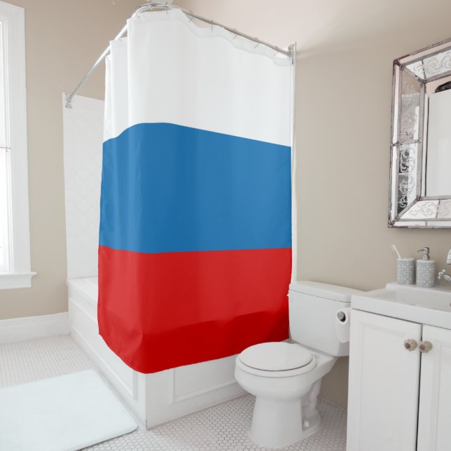 Rideaux De Douche Drapeau patriotique russe panslave (En situation)