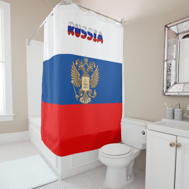 Rideaux De Douche Drapeau russe (En situation)