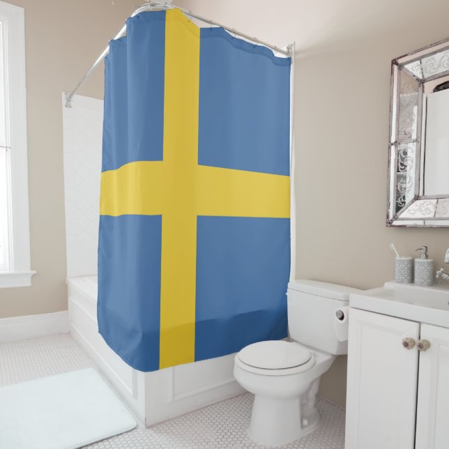 Rideaux De Douche Drapeau suédois (En situation)