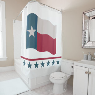 Rideaux De Douche Drapeau Texas Lone Star Rouge Blanc Bleu