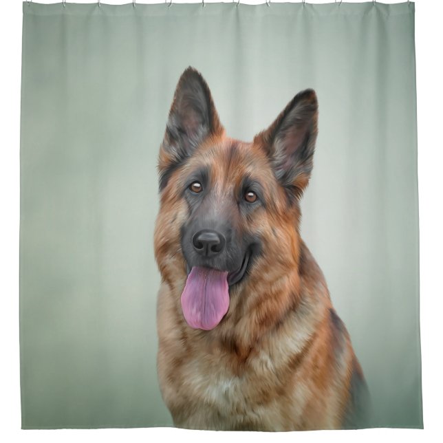 Rideaux De Douche Drawing German Shepherd Dog 20 (Devant)